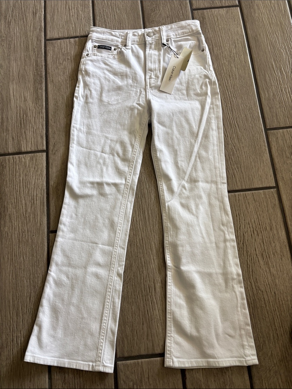 Calvin Klein Women's White Flare Jeans